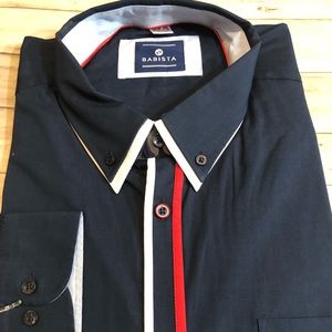 Men Babista New Stripe Navy Blue Classic Shirt